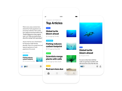 News app for iOS article design framer framerjs ios iphone mobile news prototype ui ux