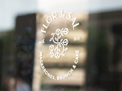 Flor de Sal brunch cafe coffee flower flowers french logo macarons monogram