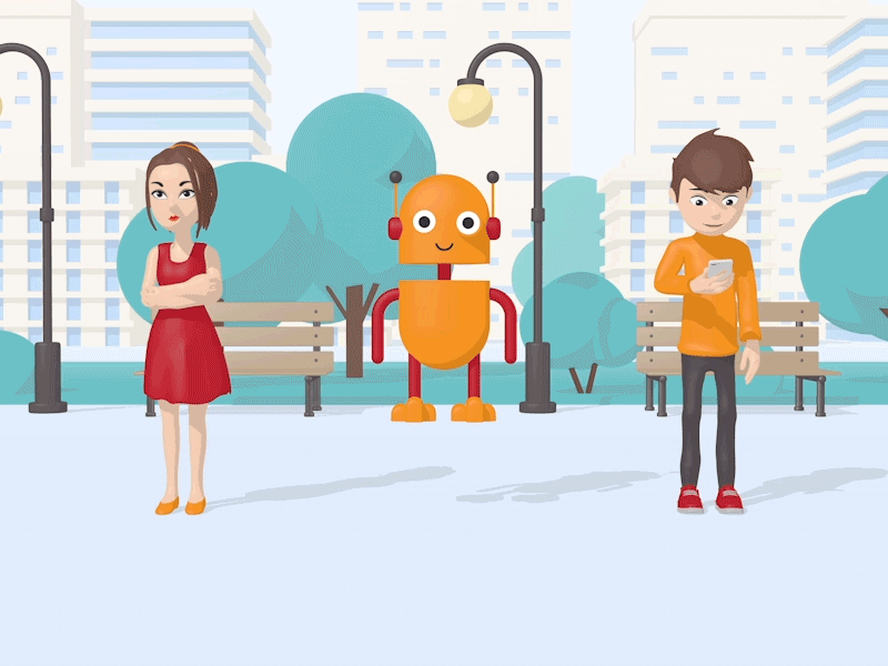 LeoBot animation bot character illustrations