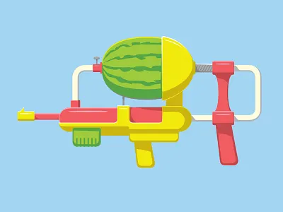 Watermelon Gun glenn glenn jones illustration illustrator vector water gun watermelon