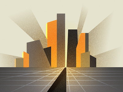 city glow city grain illustration illustrator minimal noise