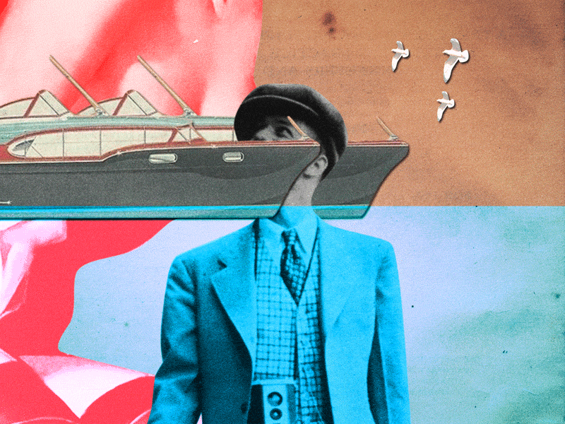 Motorboatin' animation collage design gif motion retro surrealism