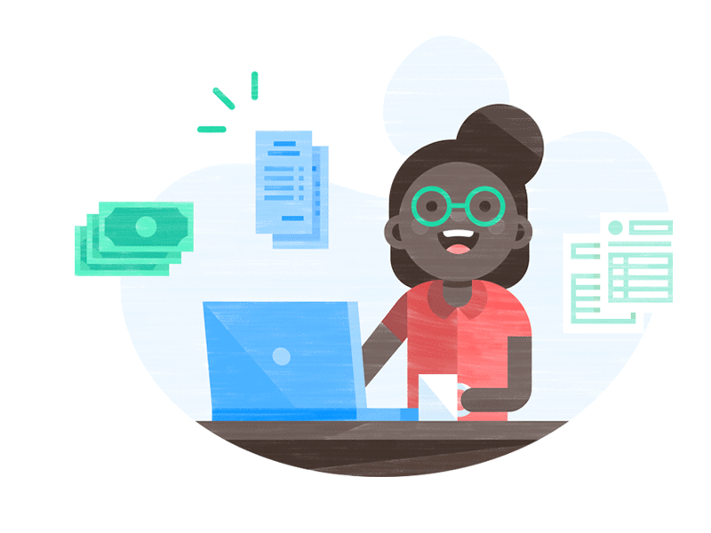 Credit Karma People character computer dog illustration people texture