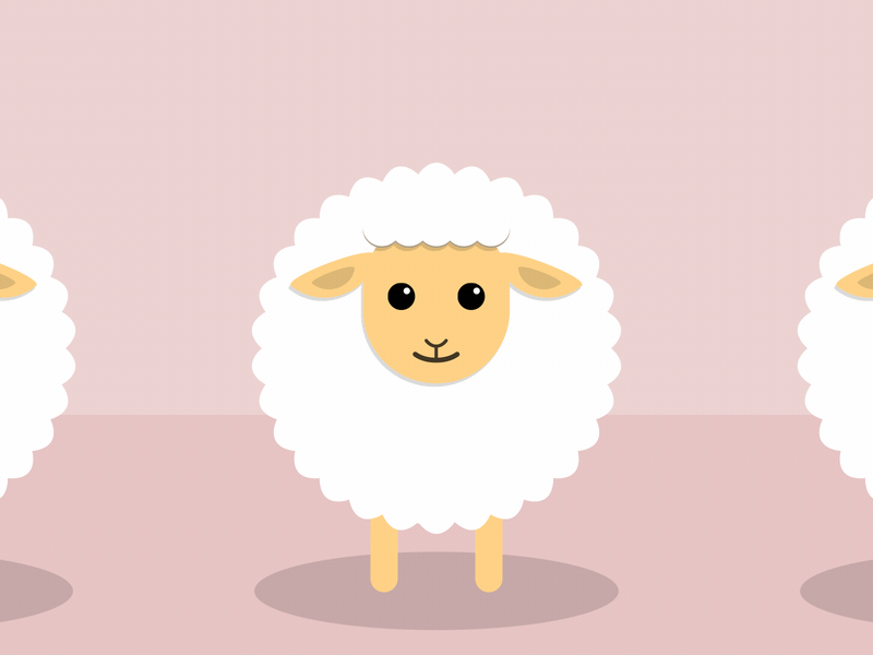 Bald Sheep after effects animation bald cute flat illustration sheep super power