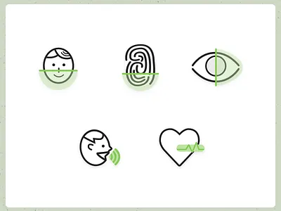 Biometric Icons biometric design iconography icons identification ui visual design