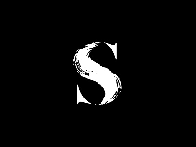 S brush calligraphy s serif typography