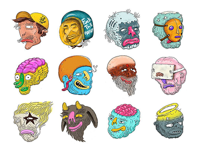 The Heads Sticker Series heads illustrations sticker