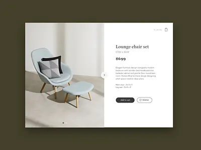 Daily UI 012 - E-commerce Page daily ui daily ui 012 dailyui ecommerce furniture product page shop simplicity store ui web web interface