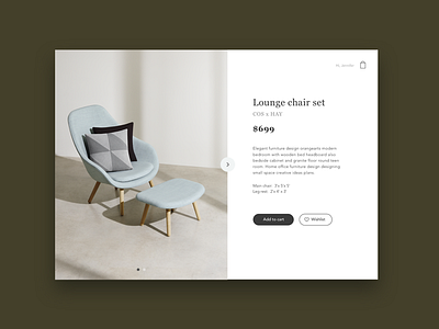 Daily UI 012 - E-commerce Page daily ui daily ui 012 dailyui ecommerce furniture product page shop simplicity store ui web web interface
