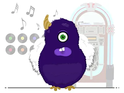 Purple People Eater halloween illustration purple people eater