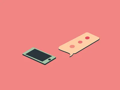 Dark Social block colours chat bubble desktop phone red