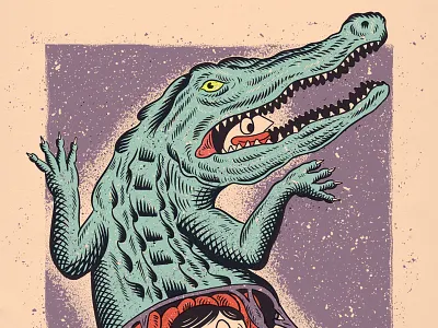 Alligator alligator illustration ink scales