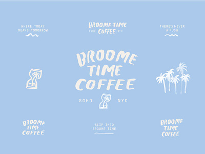 Broome Time Logo branding broome coffee logo palm trees