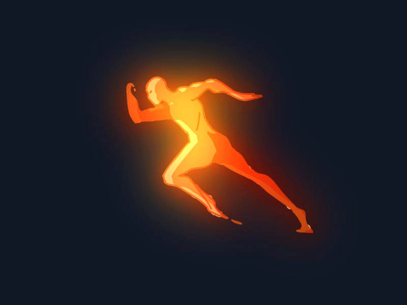 Running on fire animation cel animation character frame by frame motion graphics run cycle