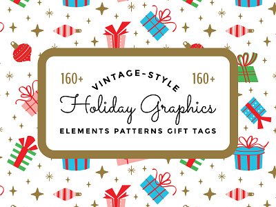 Vintage Holiday Graphics creative market elements for sale gift tags graphics illustration pattern seamless stock vector