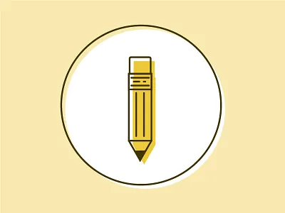 Yellow Pencil Icon icon illustration illustrator pencil school subject yellow yellow pencil