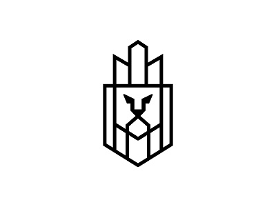 Lion Construction animal building construction icon lion logo minimal