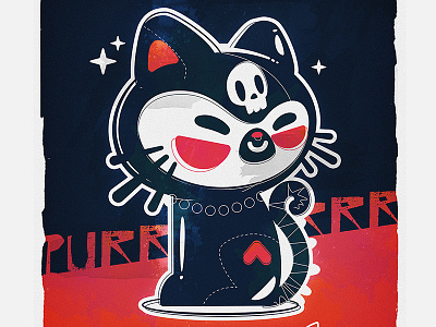 Cat asian bkopf bkopfone cat character cute cutie illustration skull