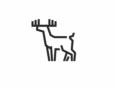 deer animal antler deer line logo