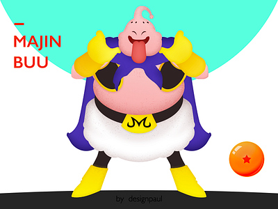 Majin buu cartoon dragon ball illustration