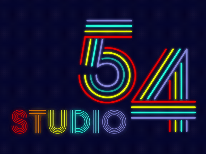 Holiday Disco Invitation 70s animation neon typography