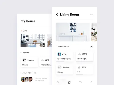 Smart Home App #2 clean design home ios minimalistic mobile simple ui white