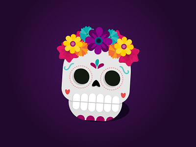 Calavera Florida calavera day of the dead dia de los muertos flowers halloween illustration mexico skull vector