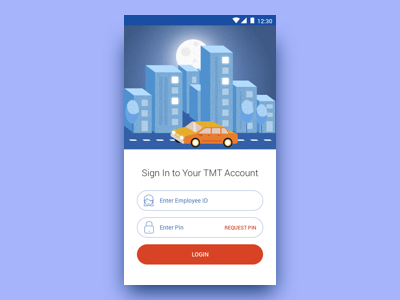 Login for Transportation App cab illustration login minimal texture