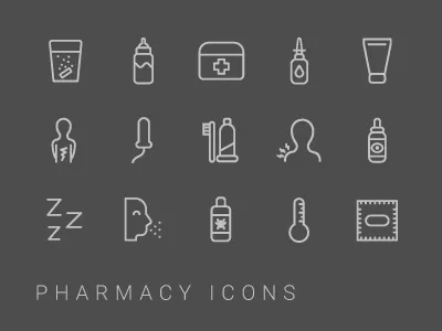 Pharmacy Icons flat icons line pharmacy