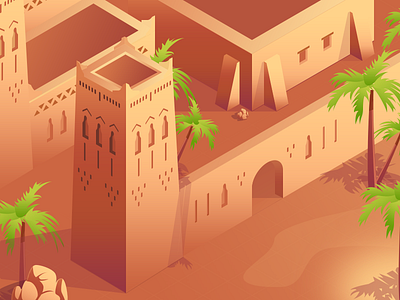 Desert isometric 3d design illustration isometric morocco