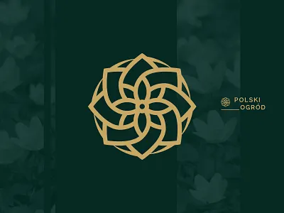 Polish Gardens flower garden identification logo logotype symbol symetric