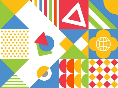 DES18 Mural Concept arrow conference digital education geometry internet mural net shapes shsu summit