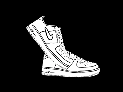 Nike Air Force 1 Low drawing illustration nike