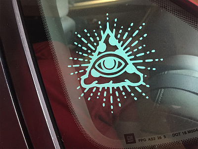 Pizzaluminati icon illuminati logo pizza sticker vinyl