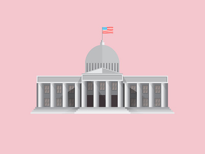 Government Building building digital flag flat design government illustration illustrator