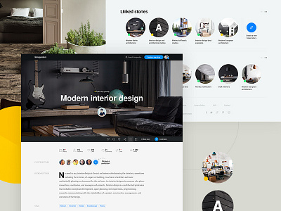 Story platform architecture circle clean interior minimal photo platform story ui ux