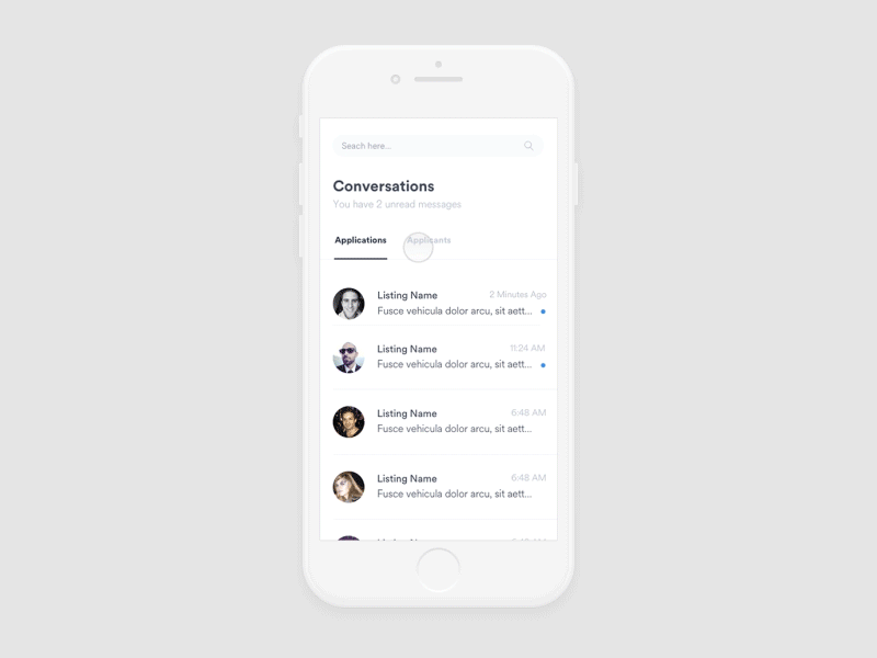Sublet applications for mobile application conversations flip ios messages mobile sublet ui ux