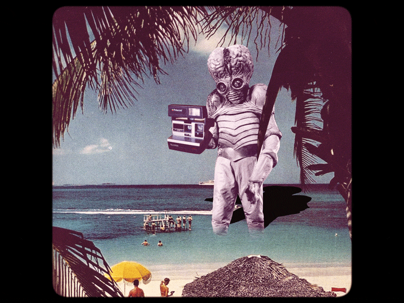 "Let me know if you want me to re-take it" animation collage design gif graphic motion retro surrealism vacation vintage