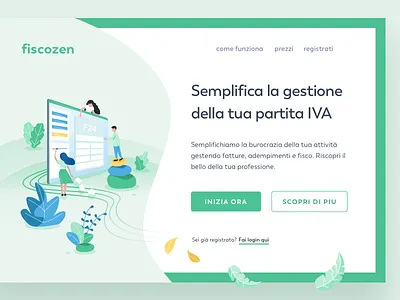 Fiscozen - Home Page digitaldesign homepage illustration