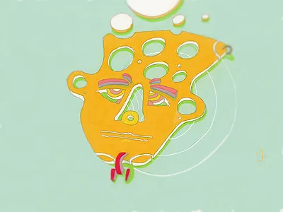 Cookie Monster colors cookie drawing illustration painting photoshop surreal