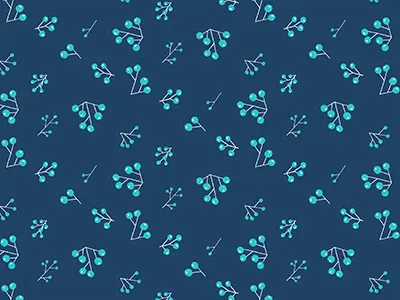 Snowberries botanical illustration nature pattern plants repeat surface design