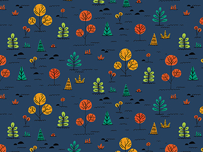 Woods Pattern botanical forest illustration kids nature pattern repeat woods