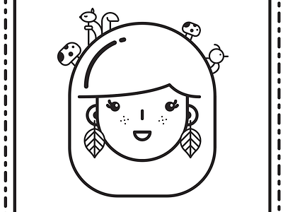 WIP - Wilderness bird character girl illustration mushroom nature outline vector wilderness wip woman work in progress