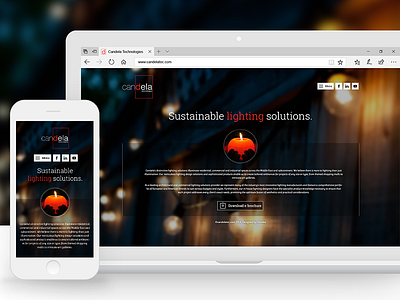 Candela Technologies Website full background website lighting design solutions lighting website modern website red website stage type website ui design web design website design website mockup