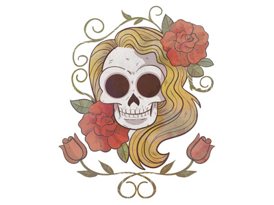 skeleton girl character design drawing illustration