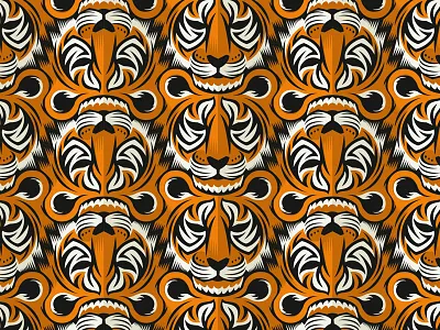 Hello dribbble illustration mcescher pattern tessellation tiger