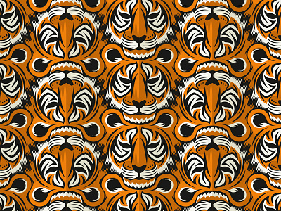 Hello dribbble illustration mcescher pattern tessellation tiger
