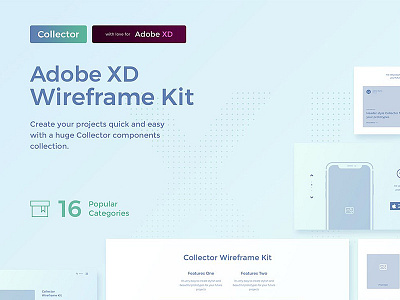 Collector Wireframe Web Kit adobe xd kit photoshop templates web wireframe xd