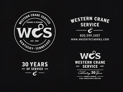 WCS badge bw construction crane kentucky lifting lockup logo seal service tennessee type