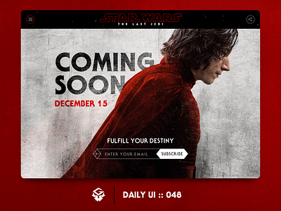 Coming Soon | #dailyui 048 048 coming soon dailyui movie star wars ui website